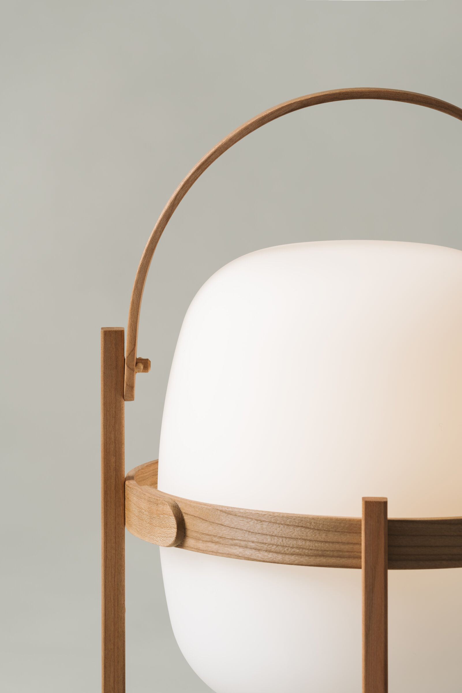 Cestita Bateria Portable Lamp, White Opal Glass Lampshade