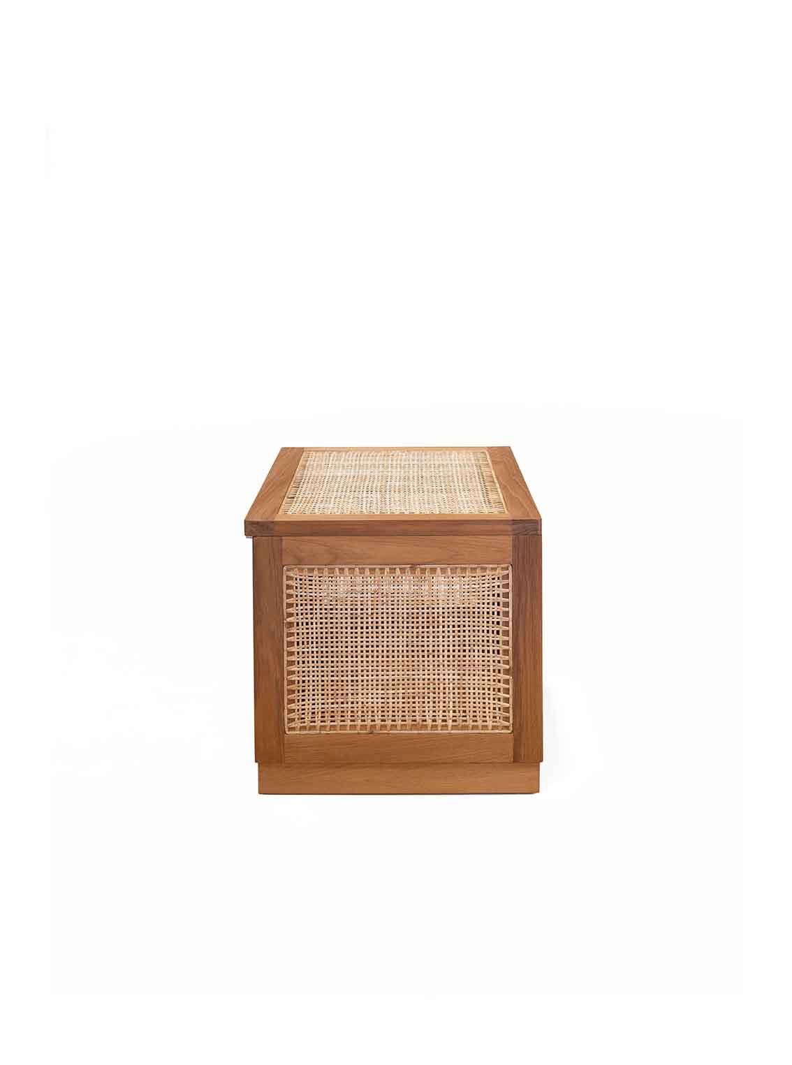 Laundry Basket, Natural Teak / Dark Stained Teak
