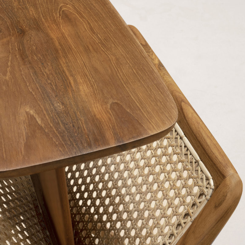 Muṅgāru Side Table, Natural Teak / Dark Stained Teak