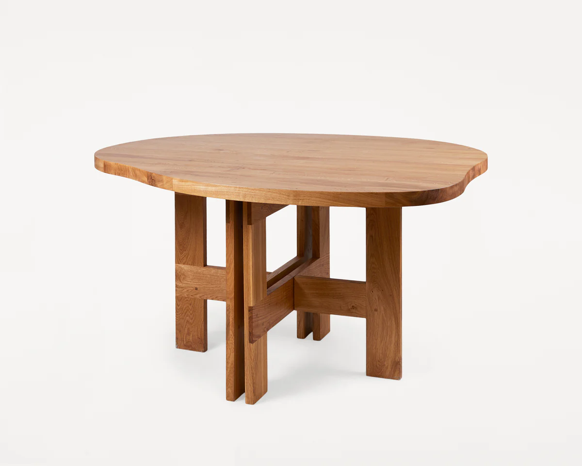 Farmhouse Trestle Table, Pond, Natural Oak