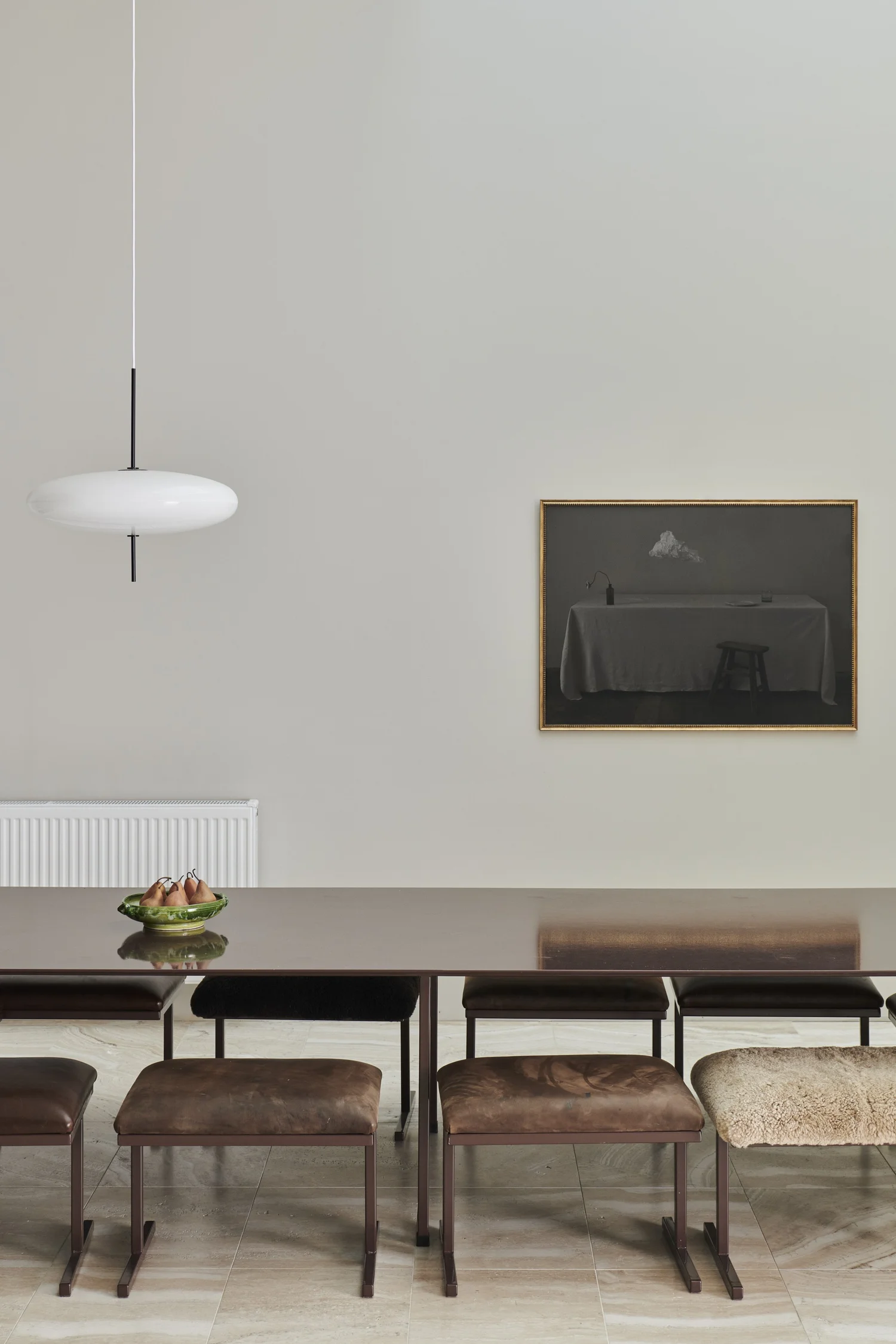 Model 2065 Pendant, White Diffuser, Black Hardware, Black Cable