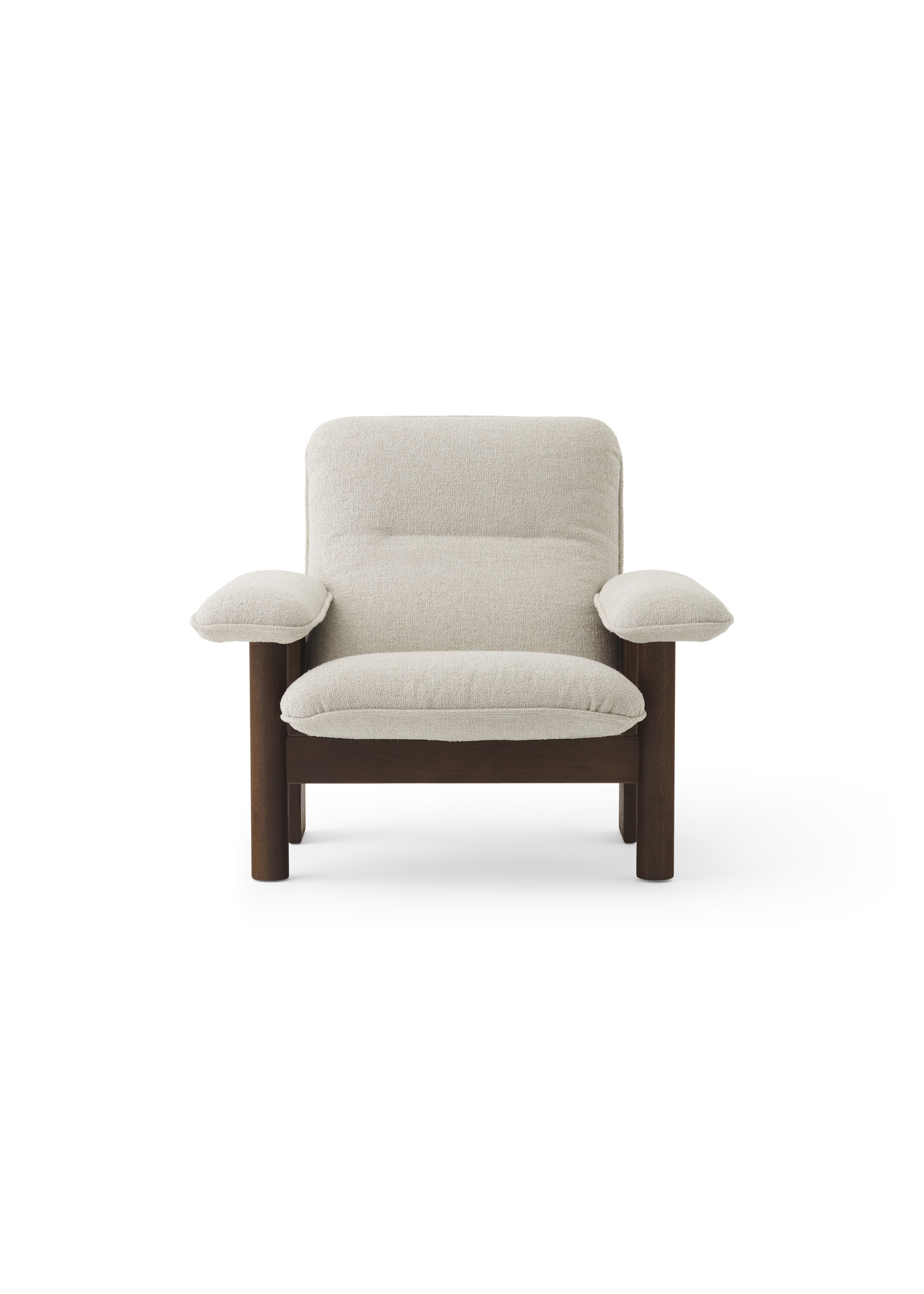 Brasilia Lounge Chair, Dark Stained Oak Base, Moss 011