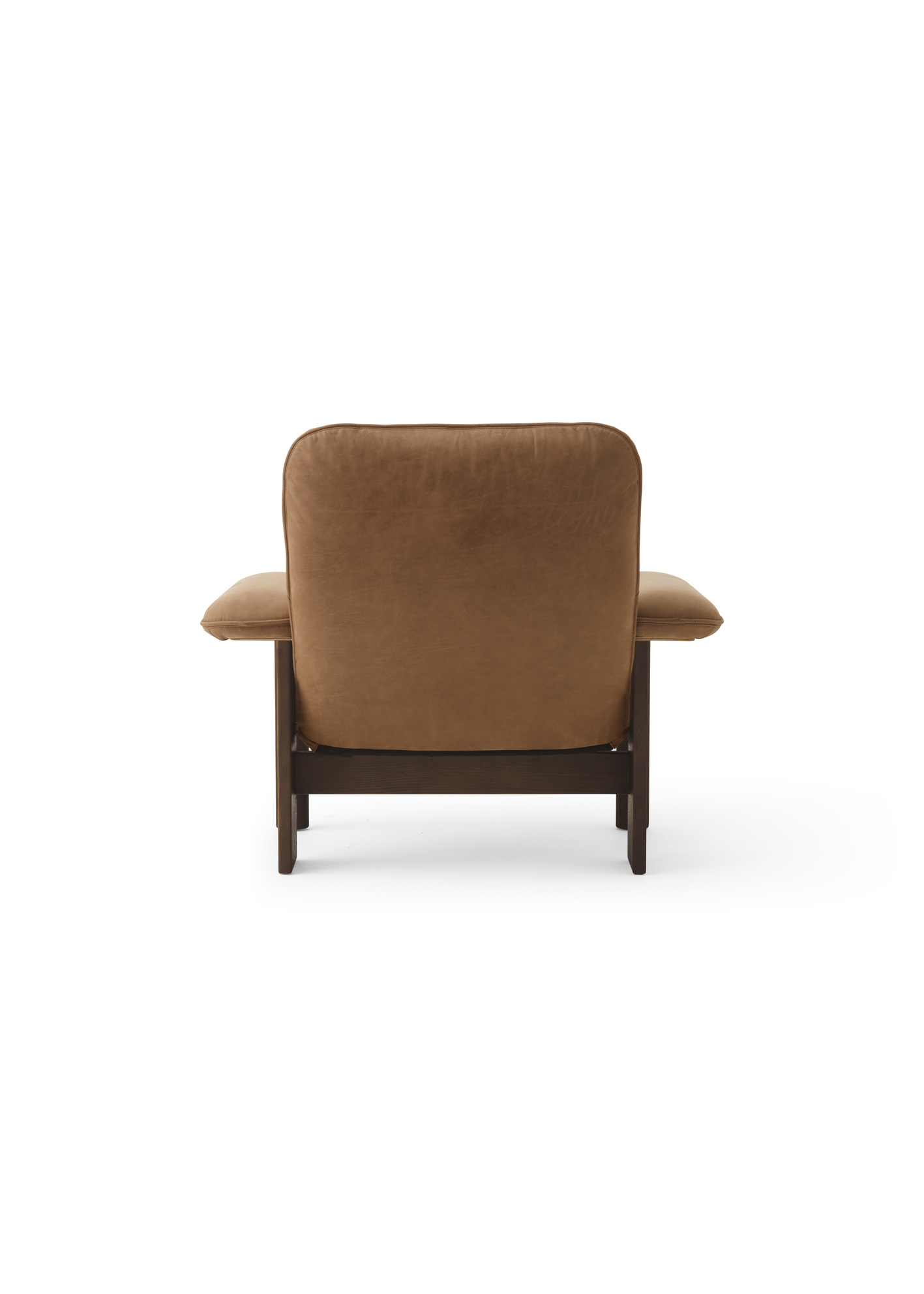 Brasilia Lounge Chair, Dark Stained Oak Base, Dunes Camel 21004