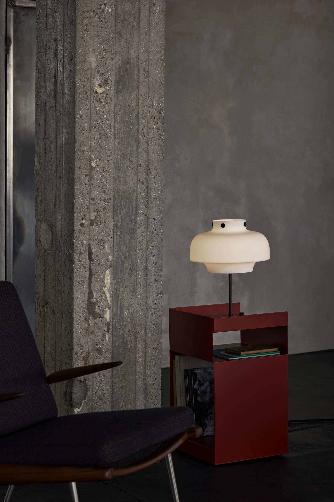 Copenhagen Table Lamp SC13, Satinized Opal Glass / Bronzed Brass