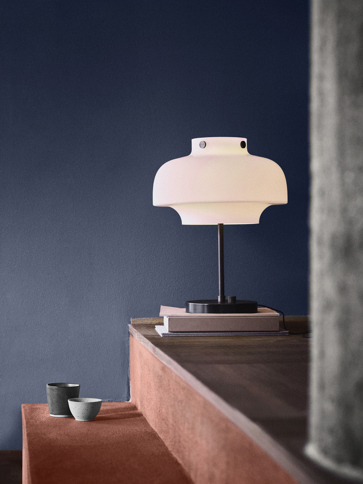 Copenhagen Table Lamp SC13, Satinized Opal Glass / Bronzed Brass