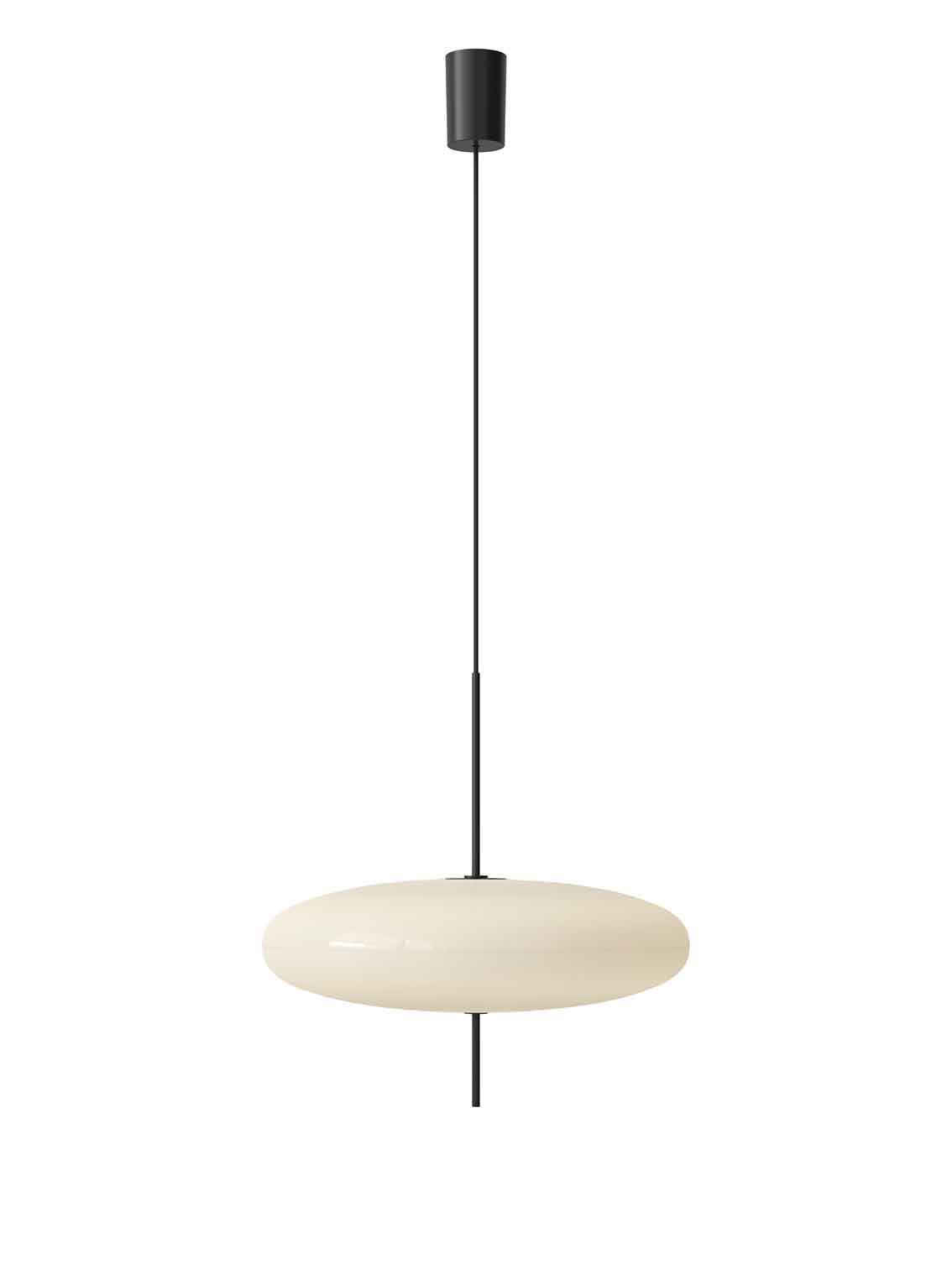 Model 2065 Pendant, White Diffuser, Black Hardware, Black Cable