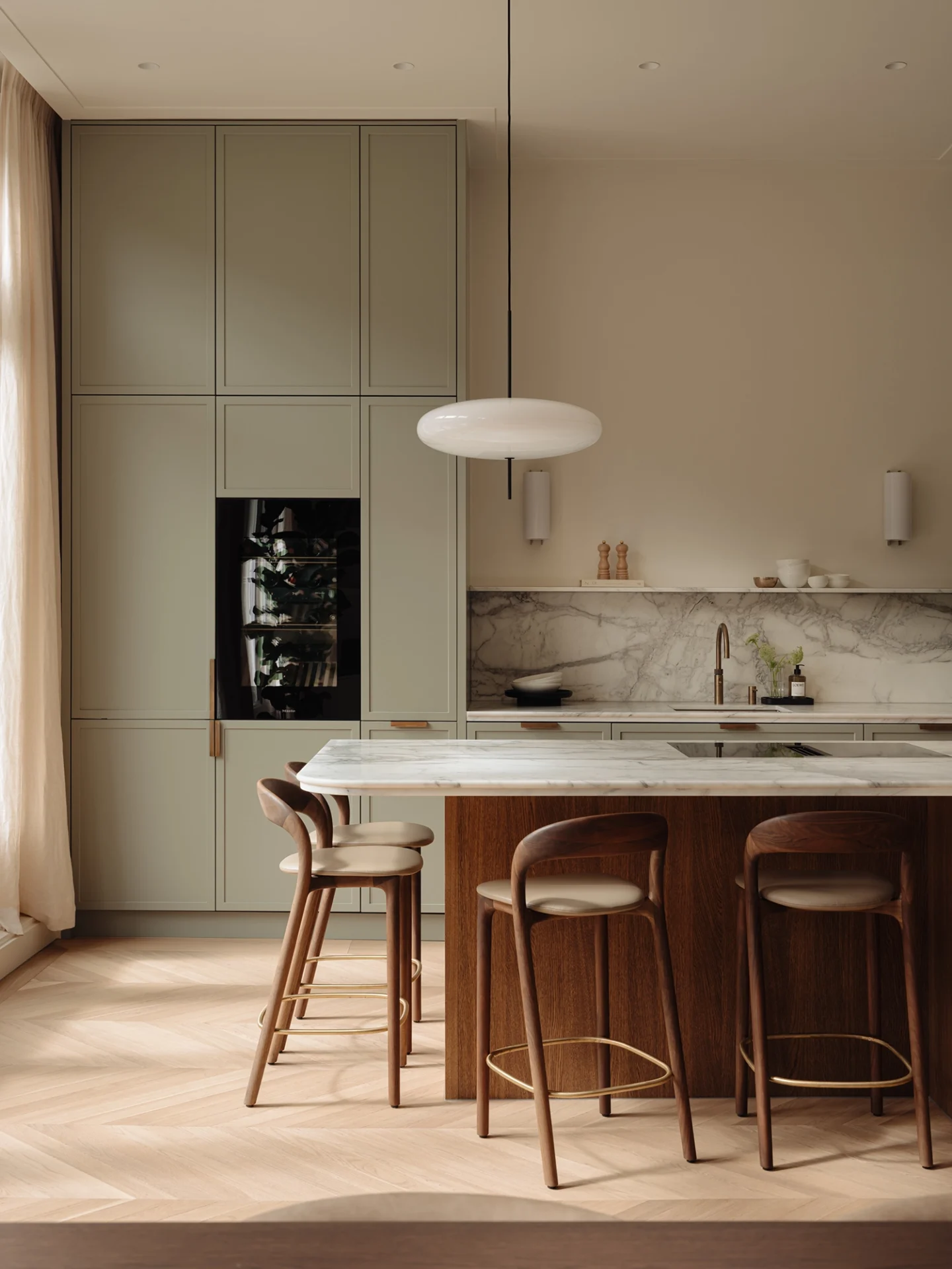Model 2065 Pendant, White Diffuser, Black Hardware, Black Cable