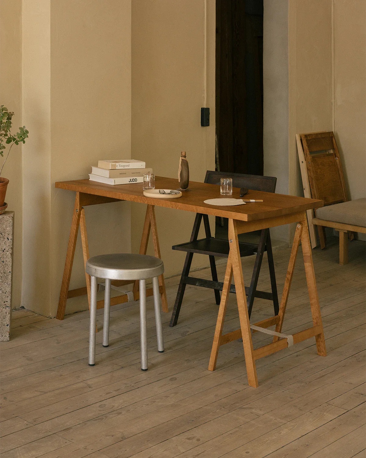 Tasca Stool, Hand Brushed