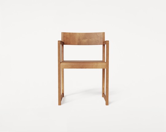 Armest Chair 01, Warm Brown Wood Frame / Seat