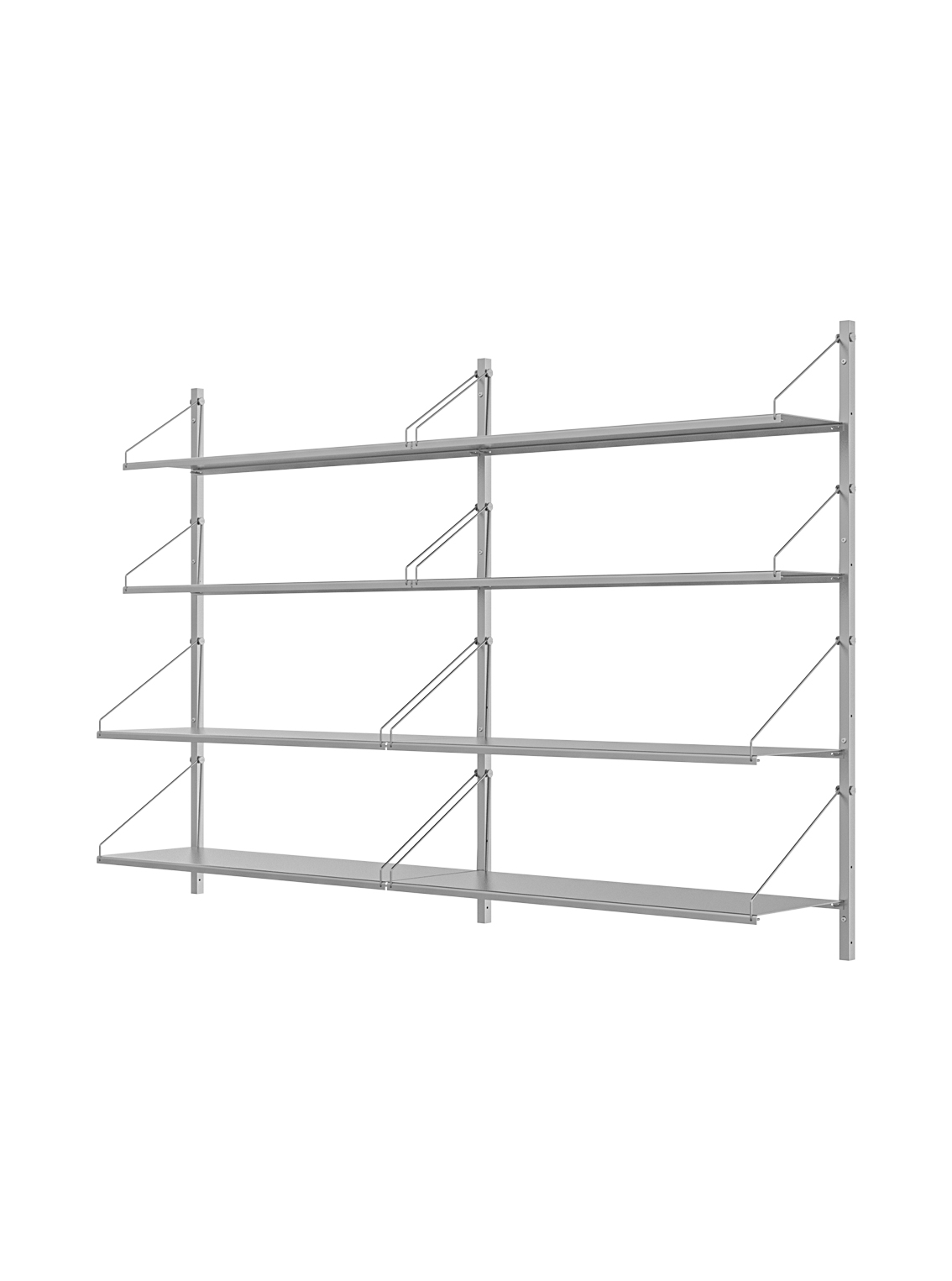 Shelf Library, Double Section, Stainless Steel, H1084 x W80CM Wool