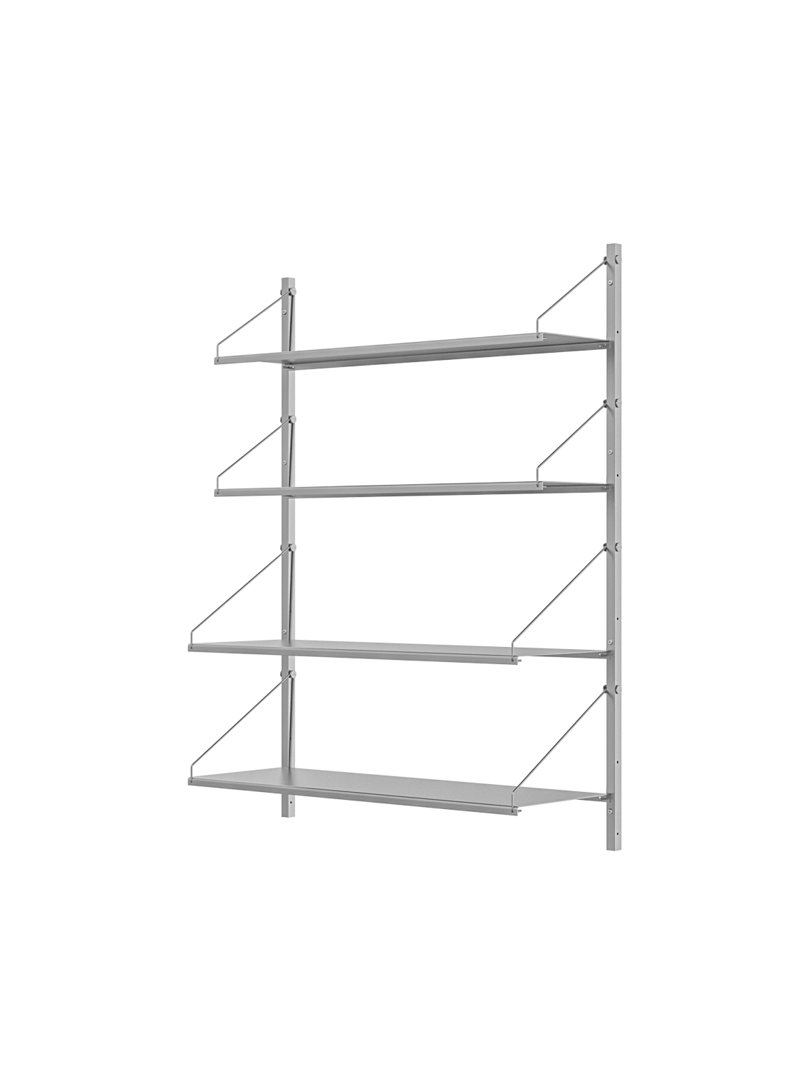 Shelf Library, Single Section, Stainless Steel, H1084 x W80CM