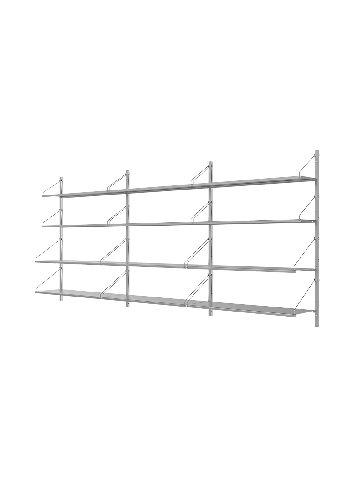 Shelf Library, Triple Section, Stainless Steel, H1084 x W80CM