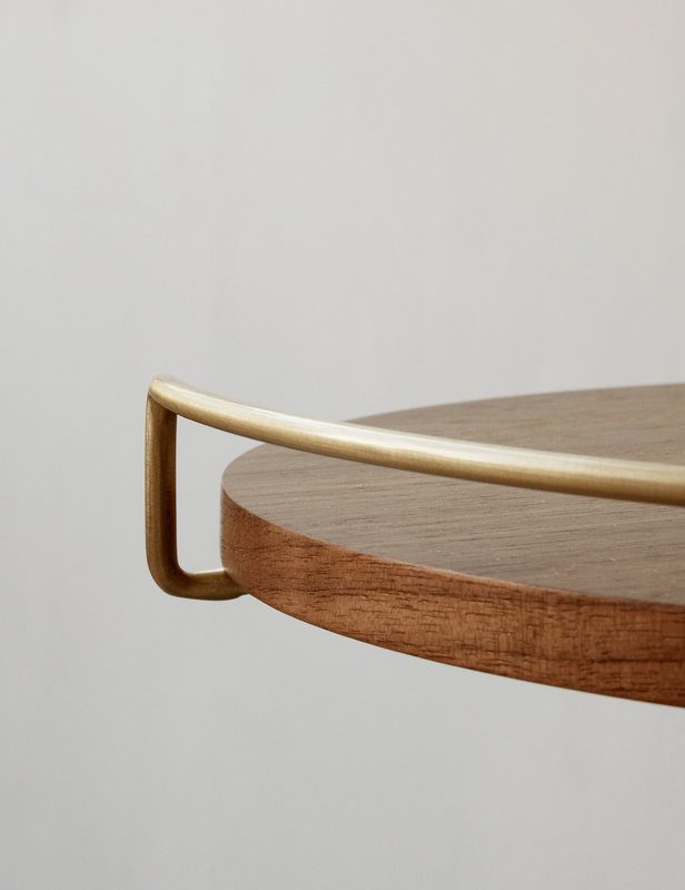 Umanoff Side Table, 60, Walnut / Brushed Brass