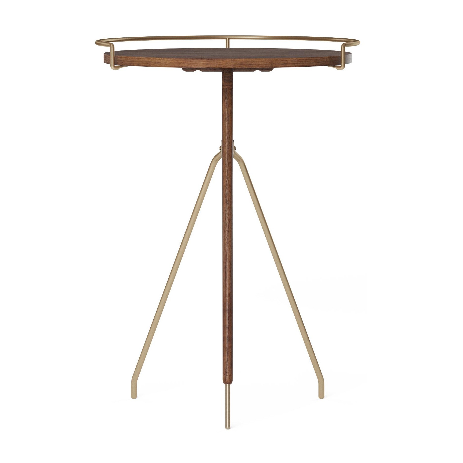 Umanoff Side Table, 60, Walnut / Brushed Brass