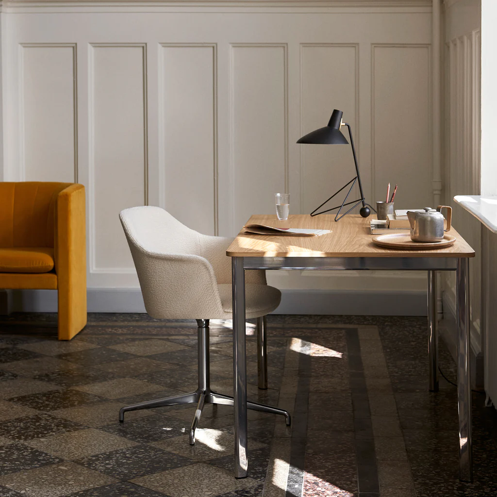 Rely Armchair HW45, Full Upholstery, Steelcut Trio 213 / 4-Star Swivel Base / Return