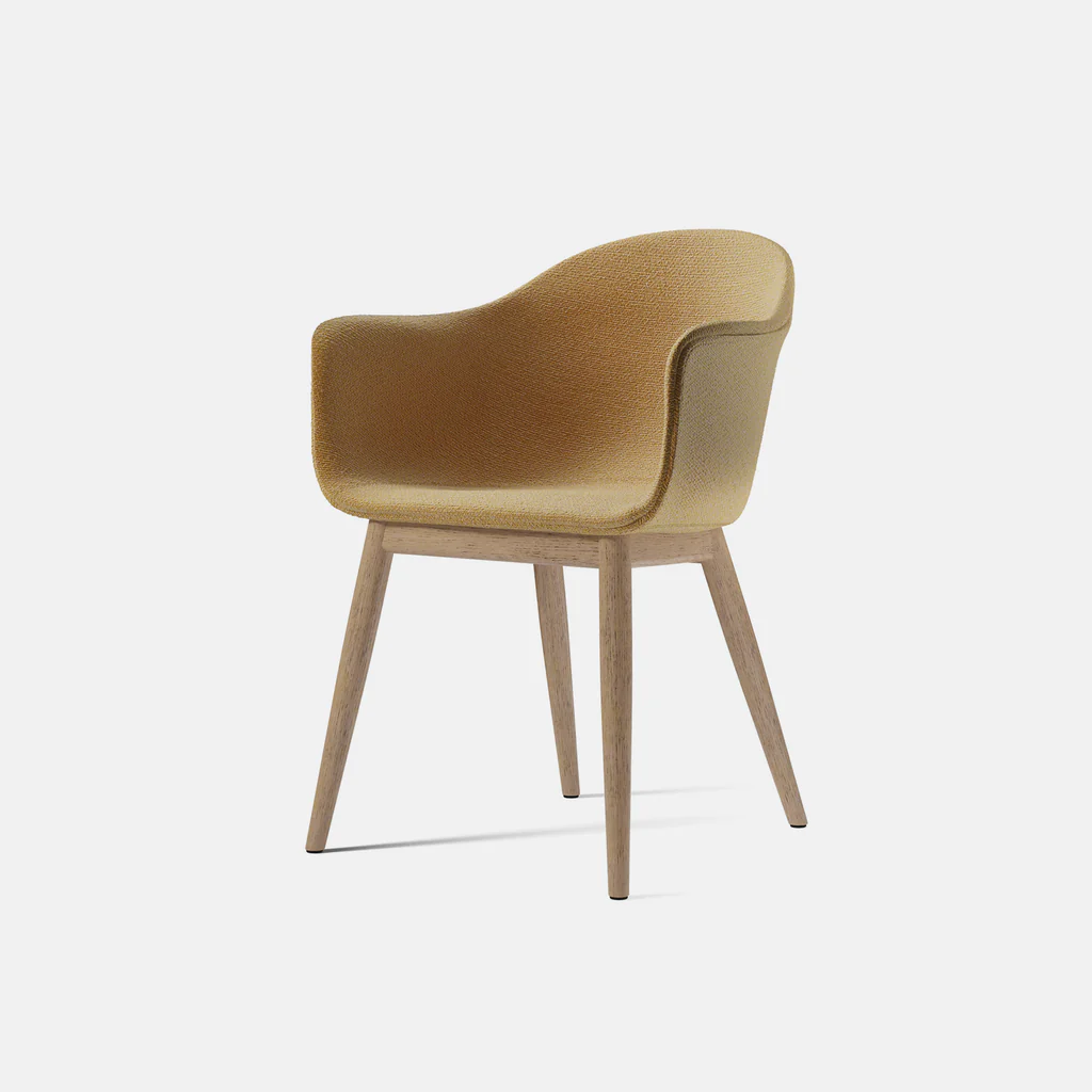 Harbour Dining Chair, Natural Oak Base, Upholstered Moss 022