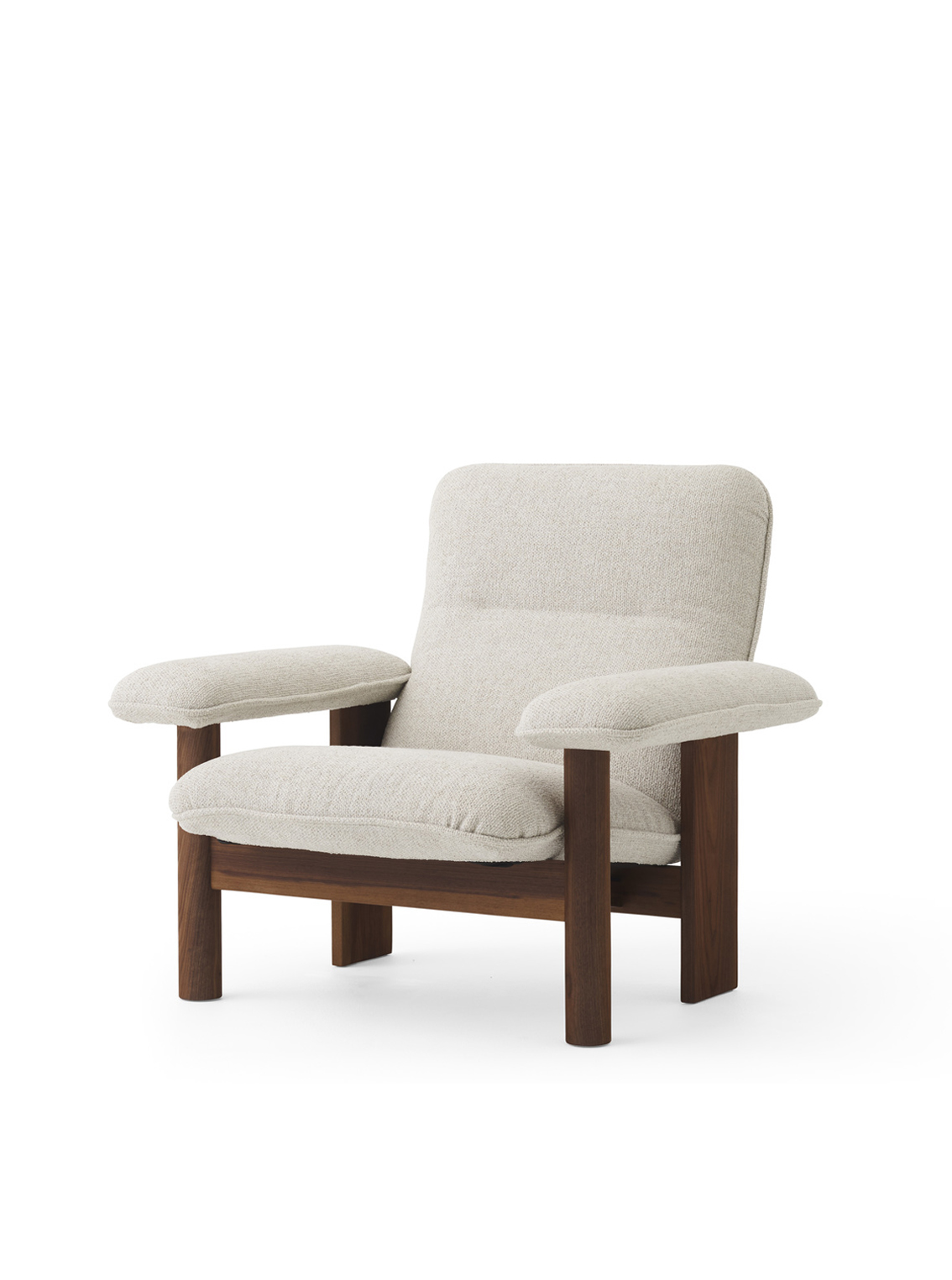Brasilia Lounge Chair, Walnut Base, Moss 011
