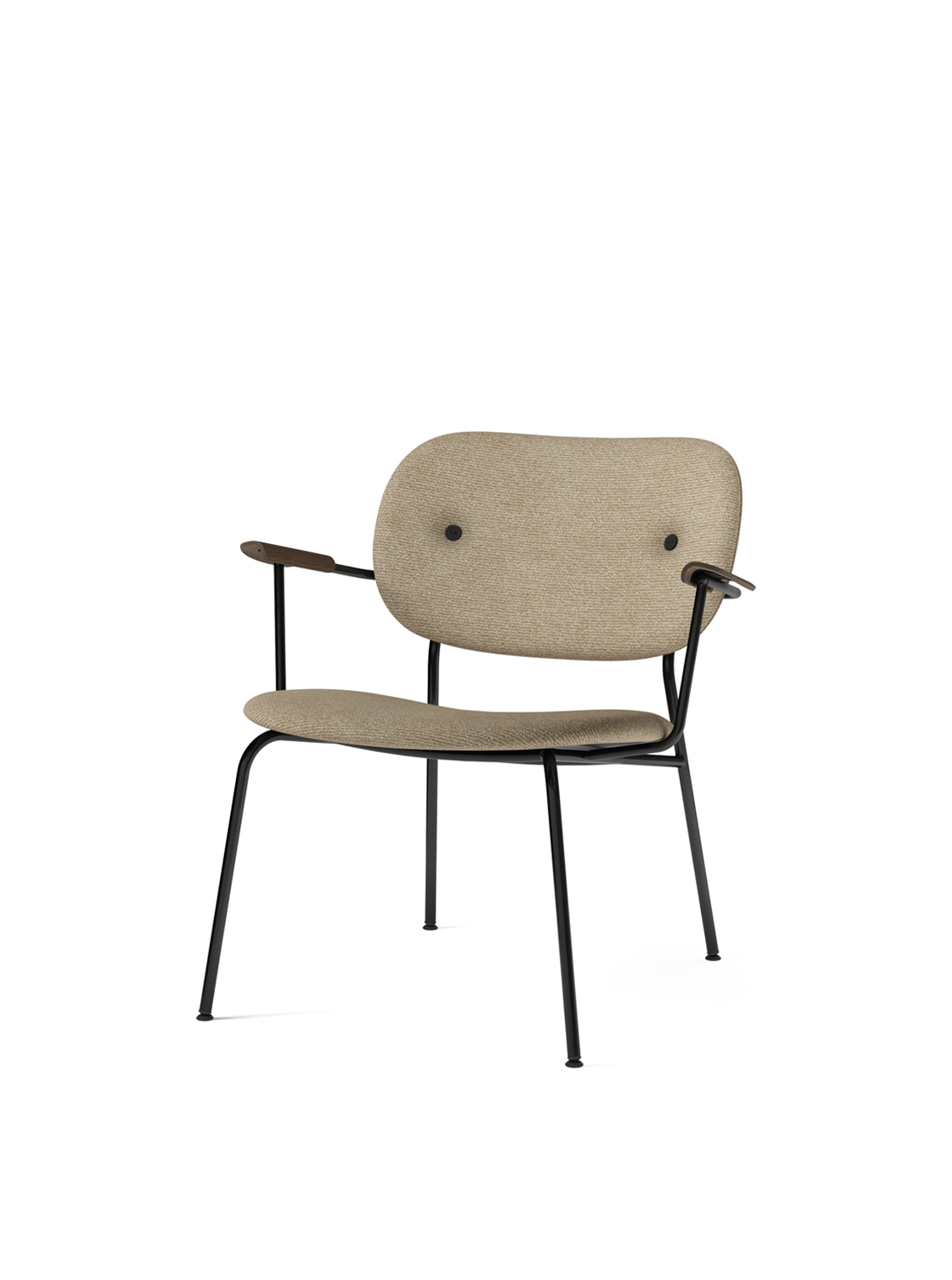 Co Lounge Chair, Fully Upholstered, Dark Stained Oak, Moss 019 Wool