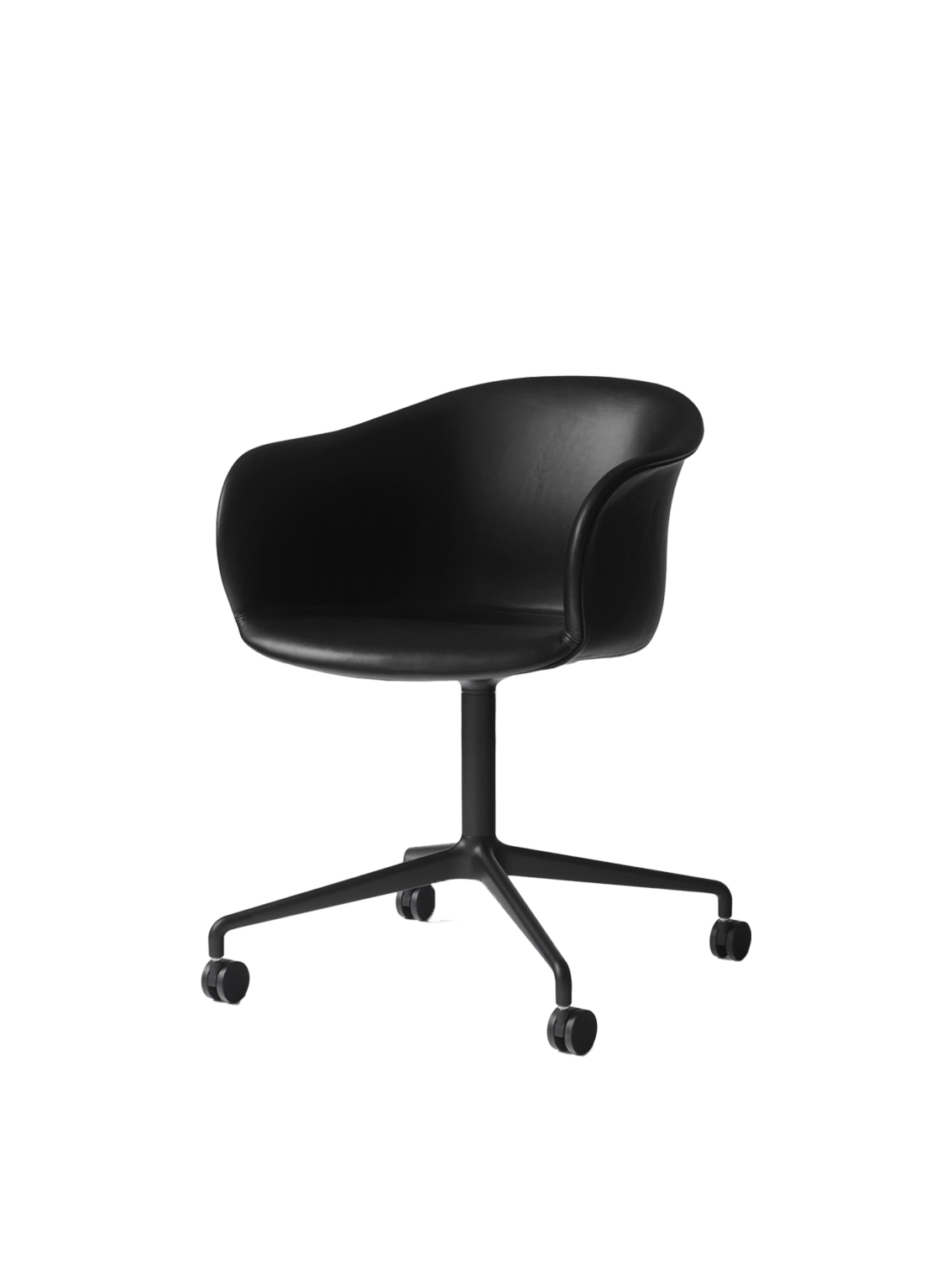 Elefy Chair JH37, Swivel Chair with Castors, Leather Upholstery