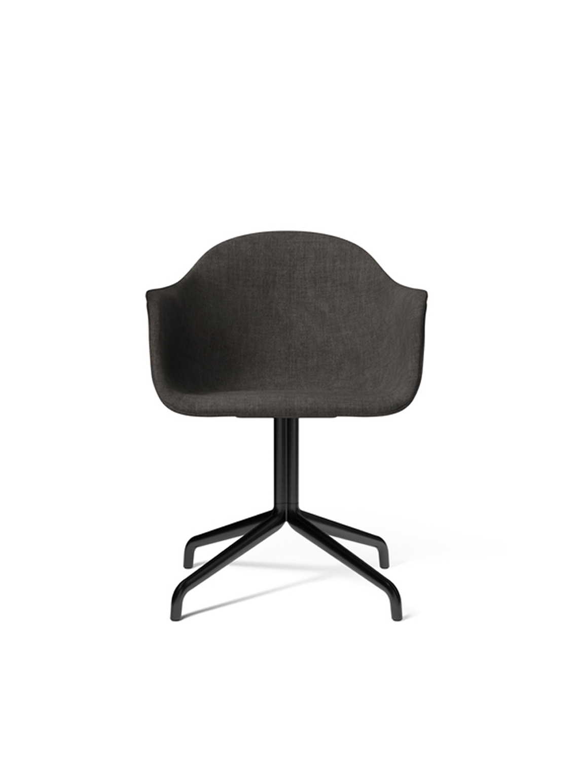 Harbour Dining Chair, Star Base with Swivel, Upholstered, Black Aluminium / Canvas 0154
