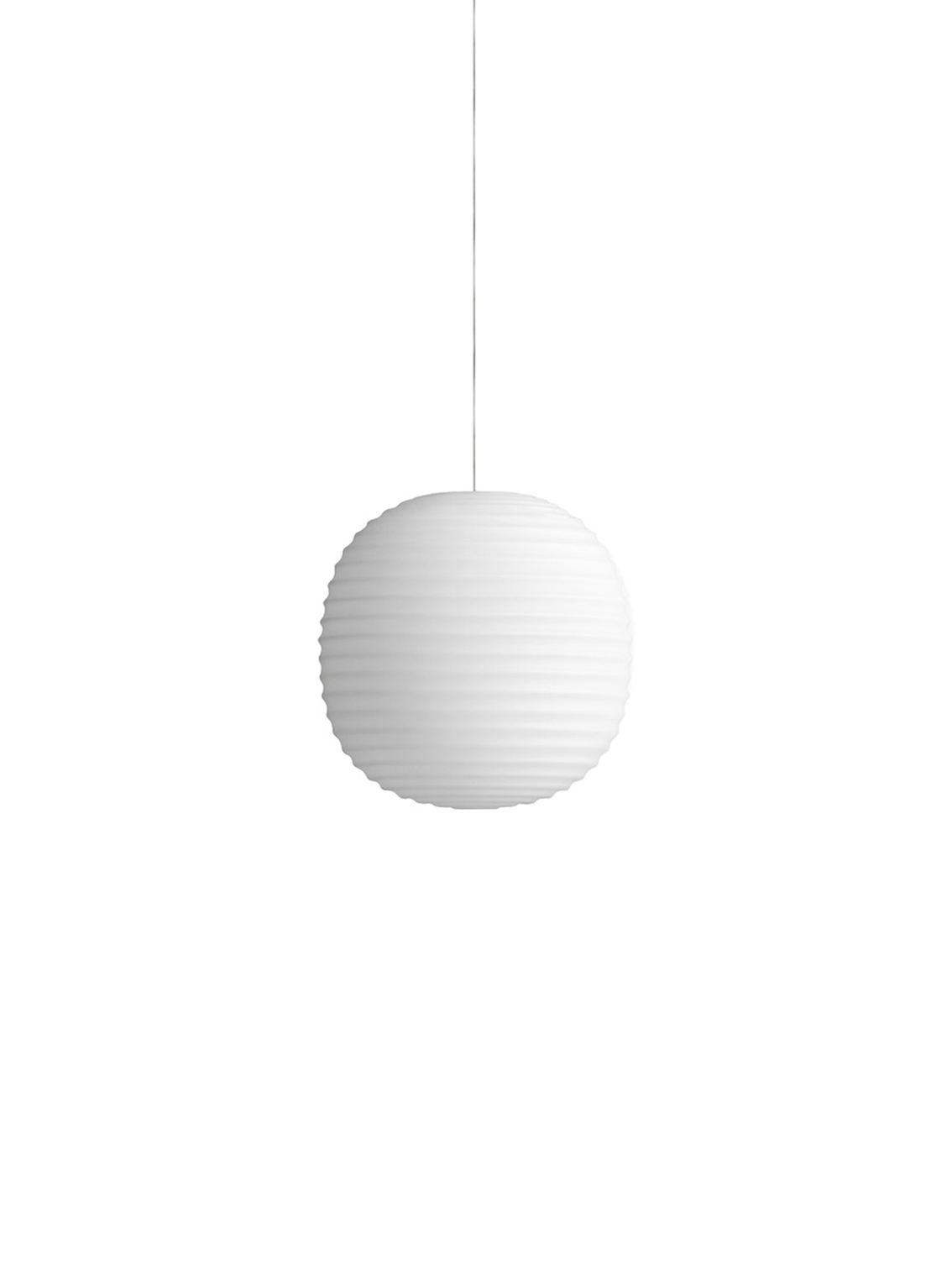 Lantern Pendant, Small, Dia 20cm, Frosted White Opal Glass