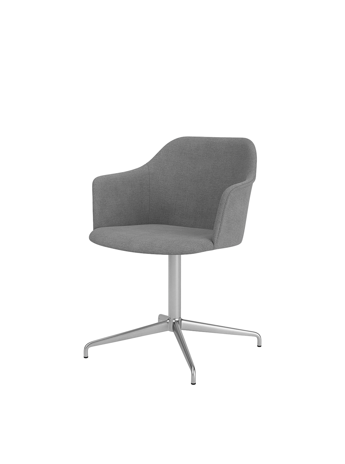 Rely Armchair HW45, Full Upholstery, Fiord 171 / 4-Star Swivel Base / Return