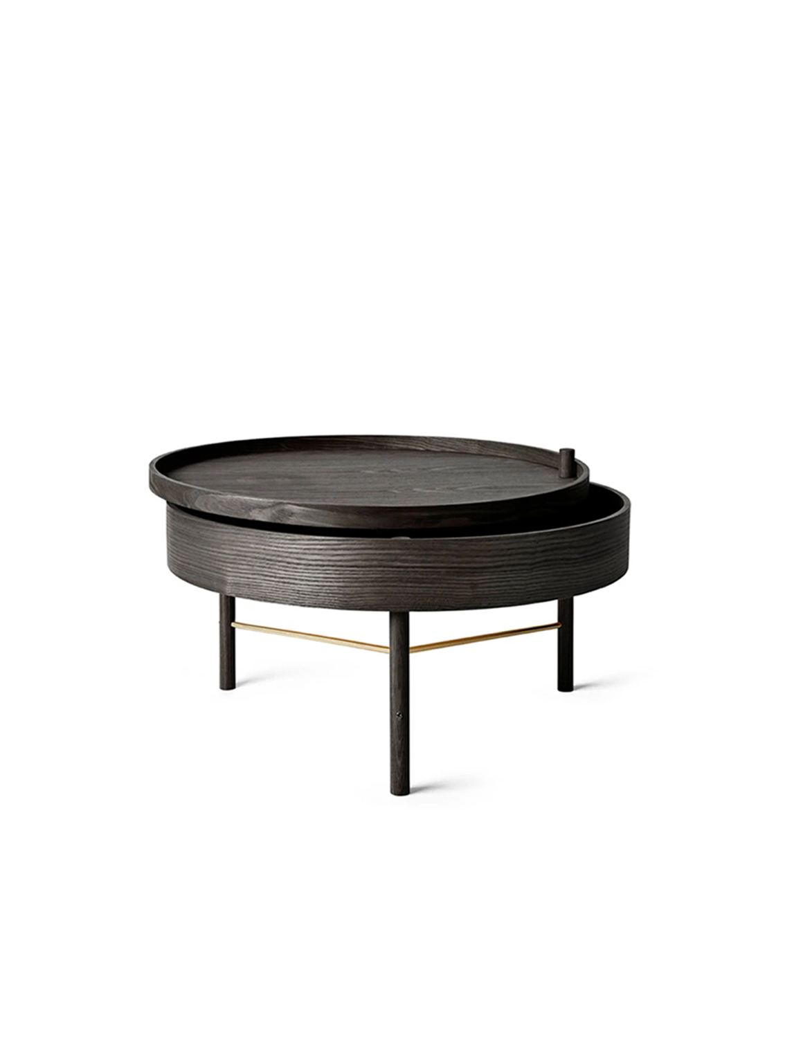 Turning Table, Black Ash / Brass Wool