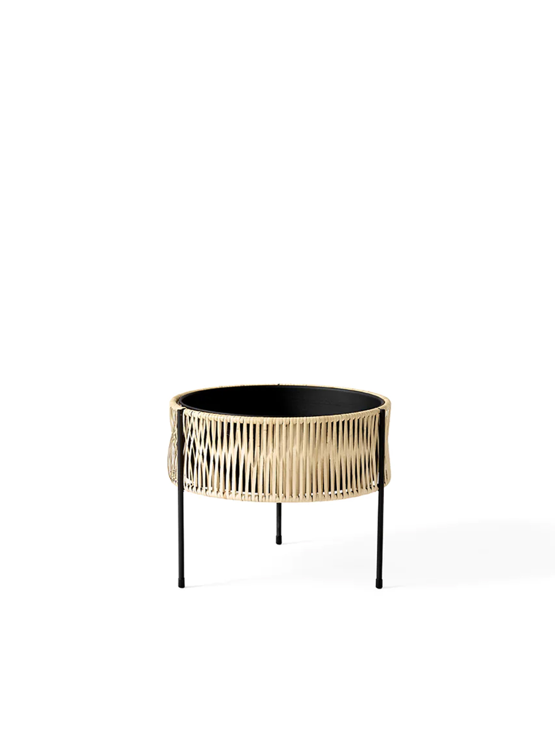 Umanoff Planter, 32.5, Black/Rattan