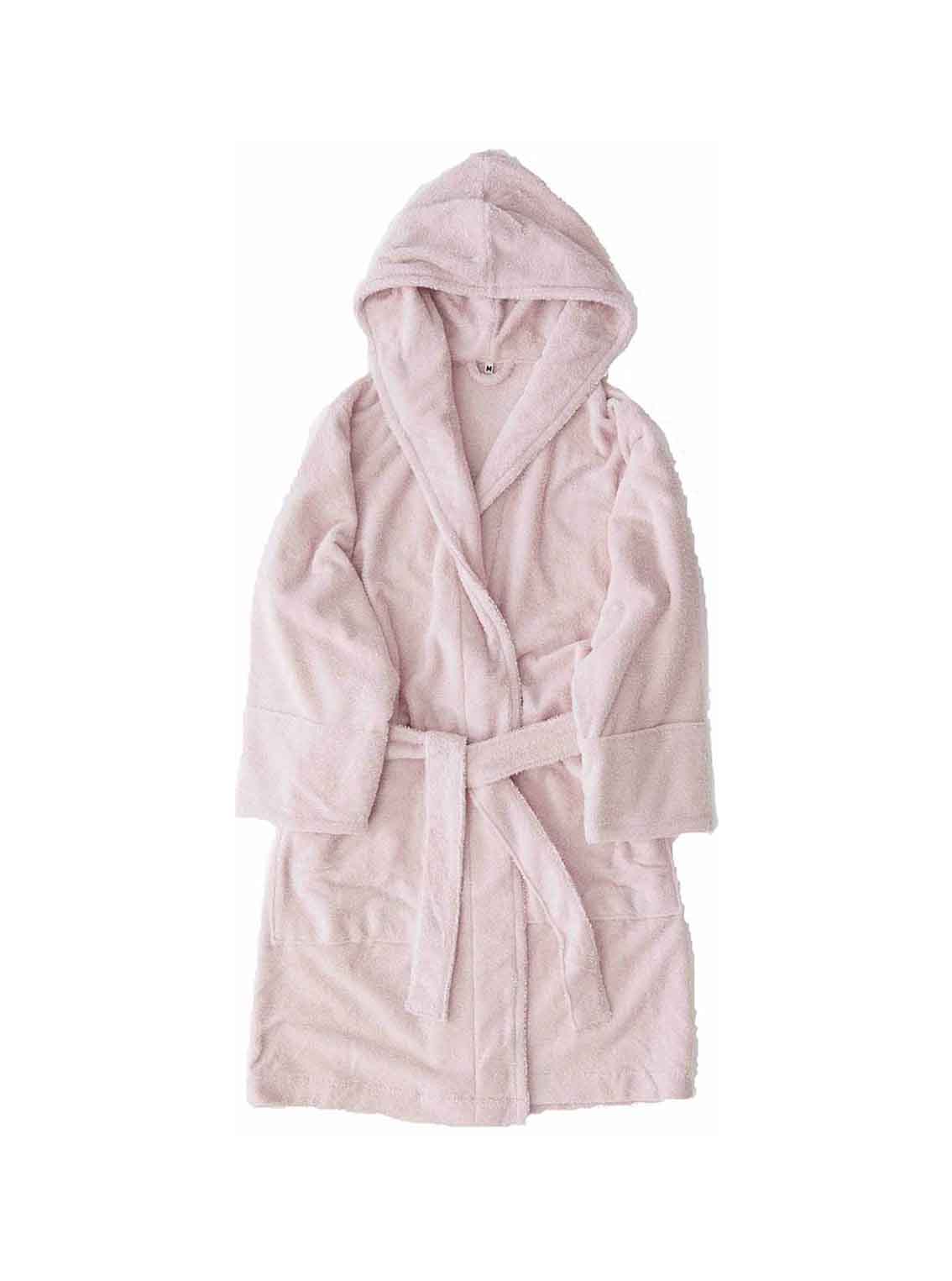 Hooded Bathrobe – Solid, Size 2, Stella Pink