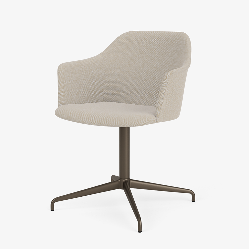 Rely Armchair HW45, Full Upholstery, Steelcut Trio 213 / 4-Star Swivel Base / Return