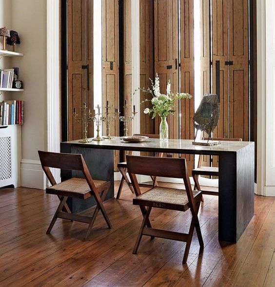 Library Chair, Natural Teak / Dark Stained Teak