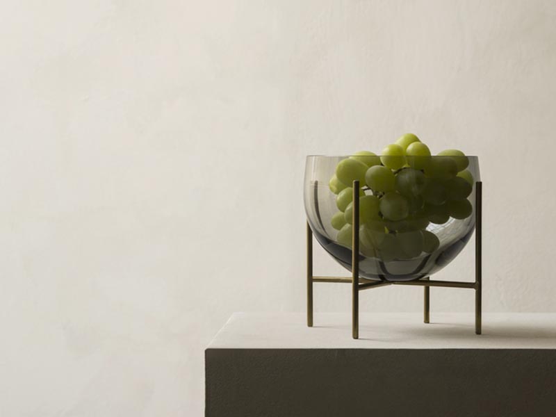 Echasse Bowl, S, Smoke/Brushed Brass