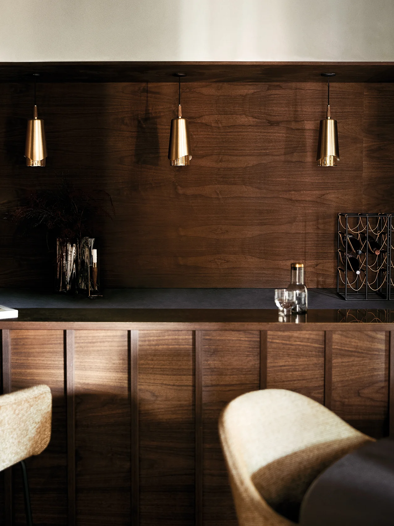 Umanoff Pendant, Brass, Walnut