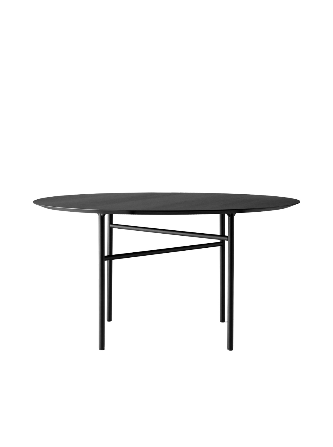Snaregade Dining Table, Dia 138, Black Steel / Black Oak