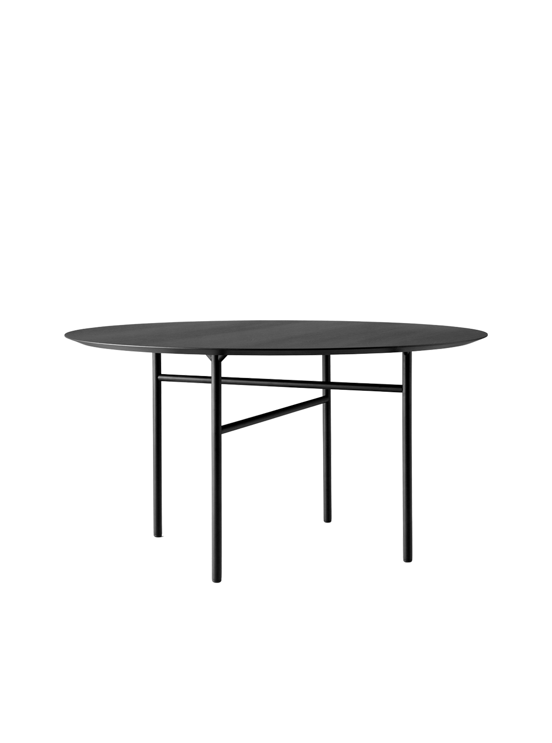 Snaregade Dining Table, Dia 120, Black Steel / Black Oak