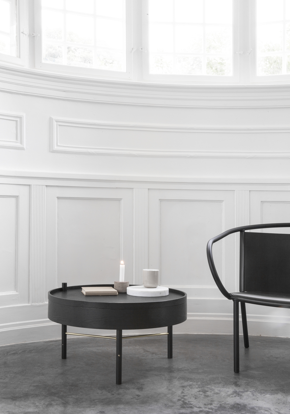 Turning Table, Black Ash / Brass