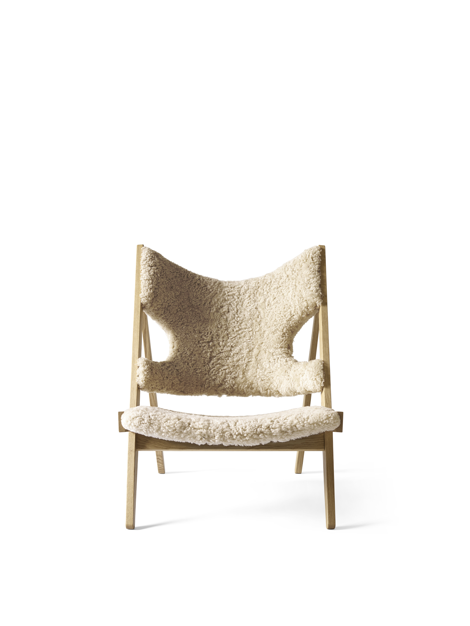 Knitting Lounge Chair, Natural Oak / Sheepskin Nature