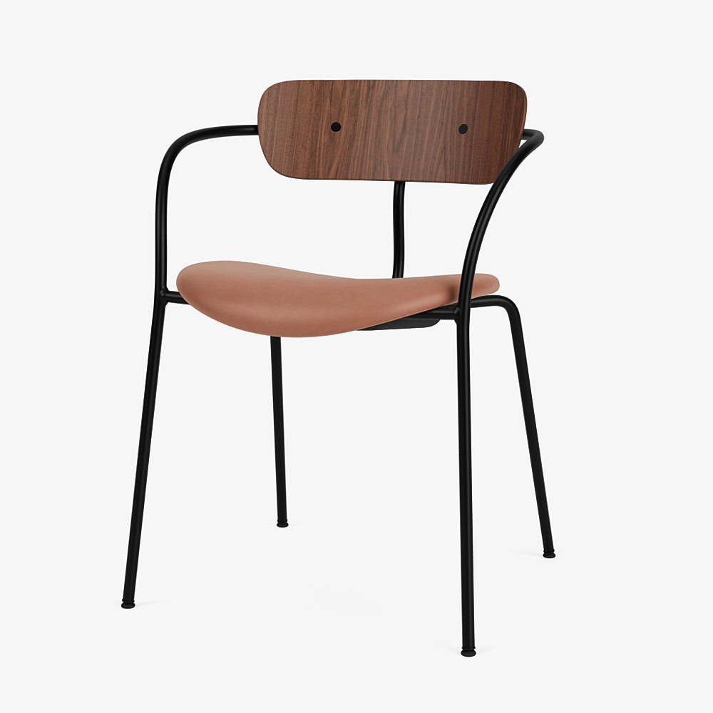 Pavilion Chair AV4, With Armrest, Noble 250, Seat Upholstery, Black