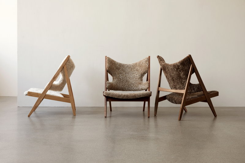 Knitting Lounge Chair, Natural Oak / Sheepskin Nature