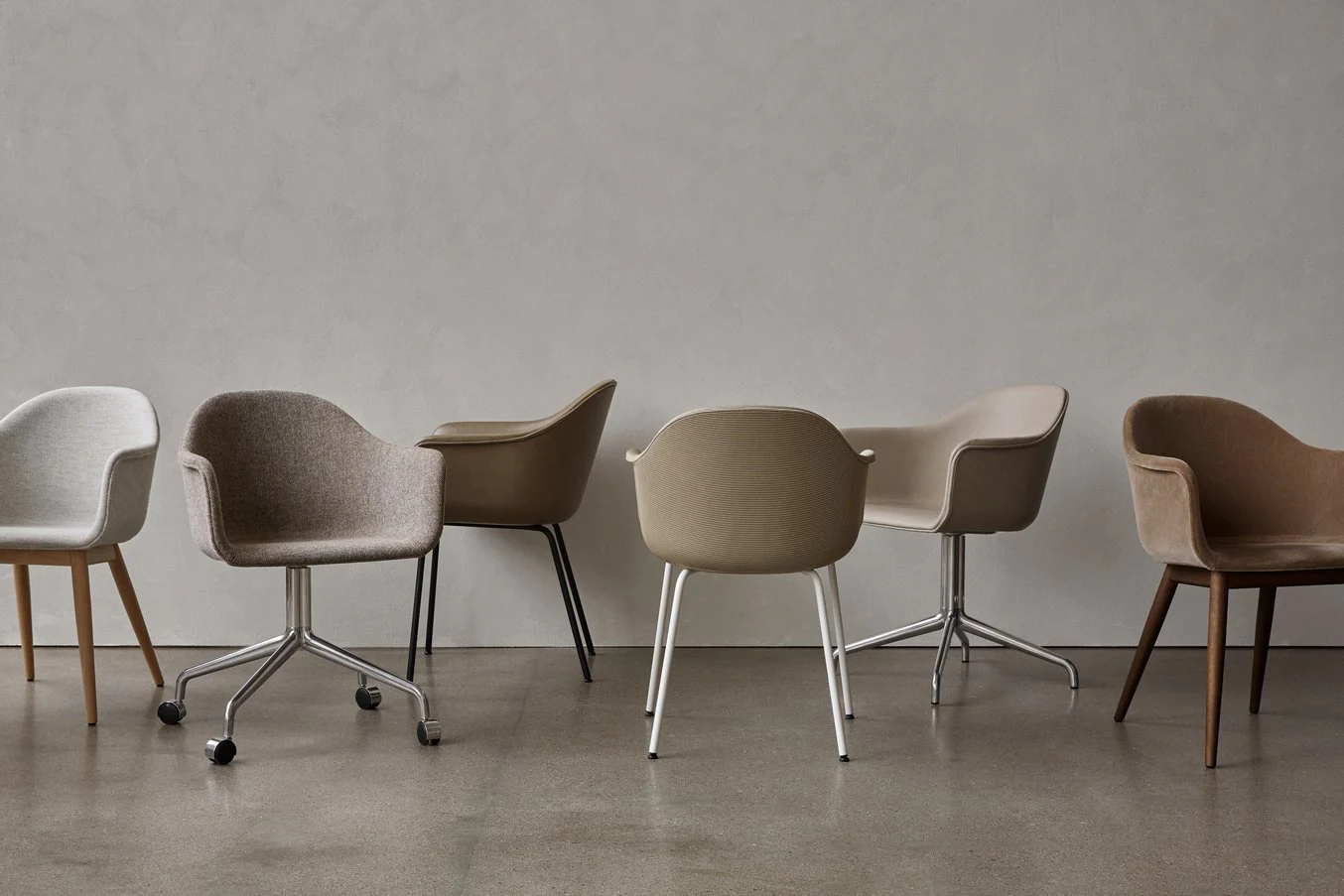 Harbour Dining Chair, Wooden Base, Upholstered, Dark Stained Oak / Dakar 0311