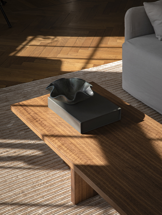 Androgyne Lounge Table, Walnut Base, Walnut Table Top