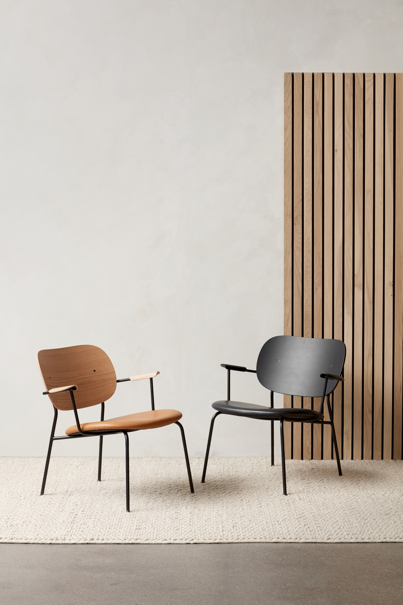 Co Lounge Chair, Upholstered Seat, Black / Dark Oak / Dakar 0842