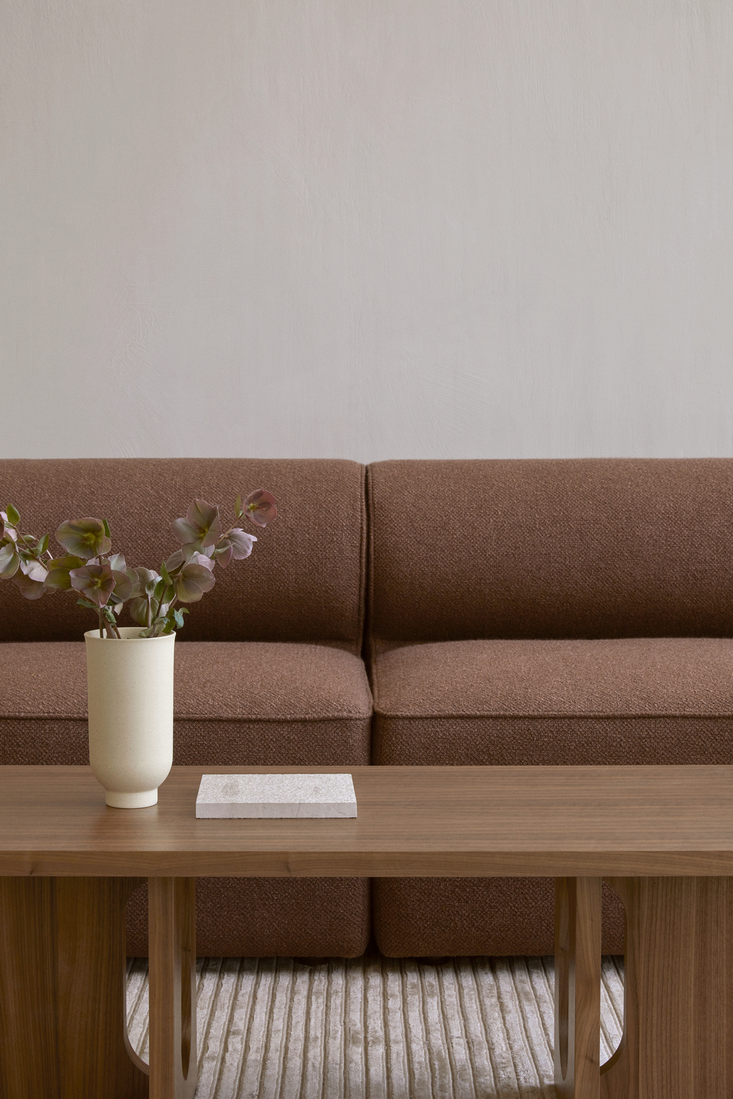 Androgyne Lounge Table, Walnut Base, Walnut Table Top