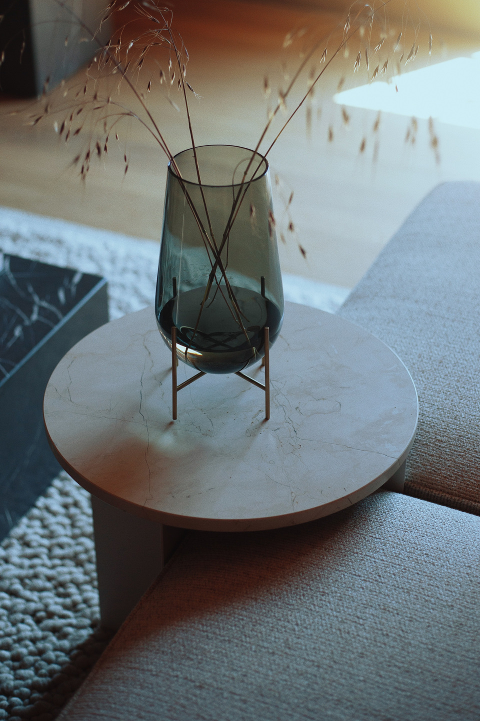 Androgyne Table Top for Side Table, Crystal Rose Marble