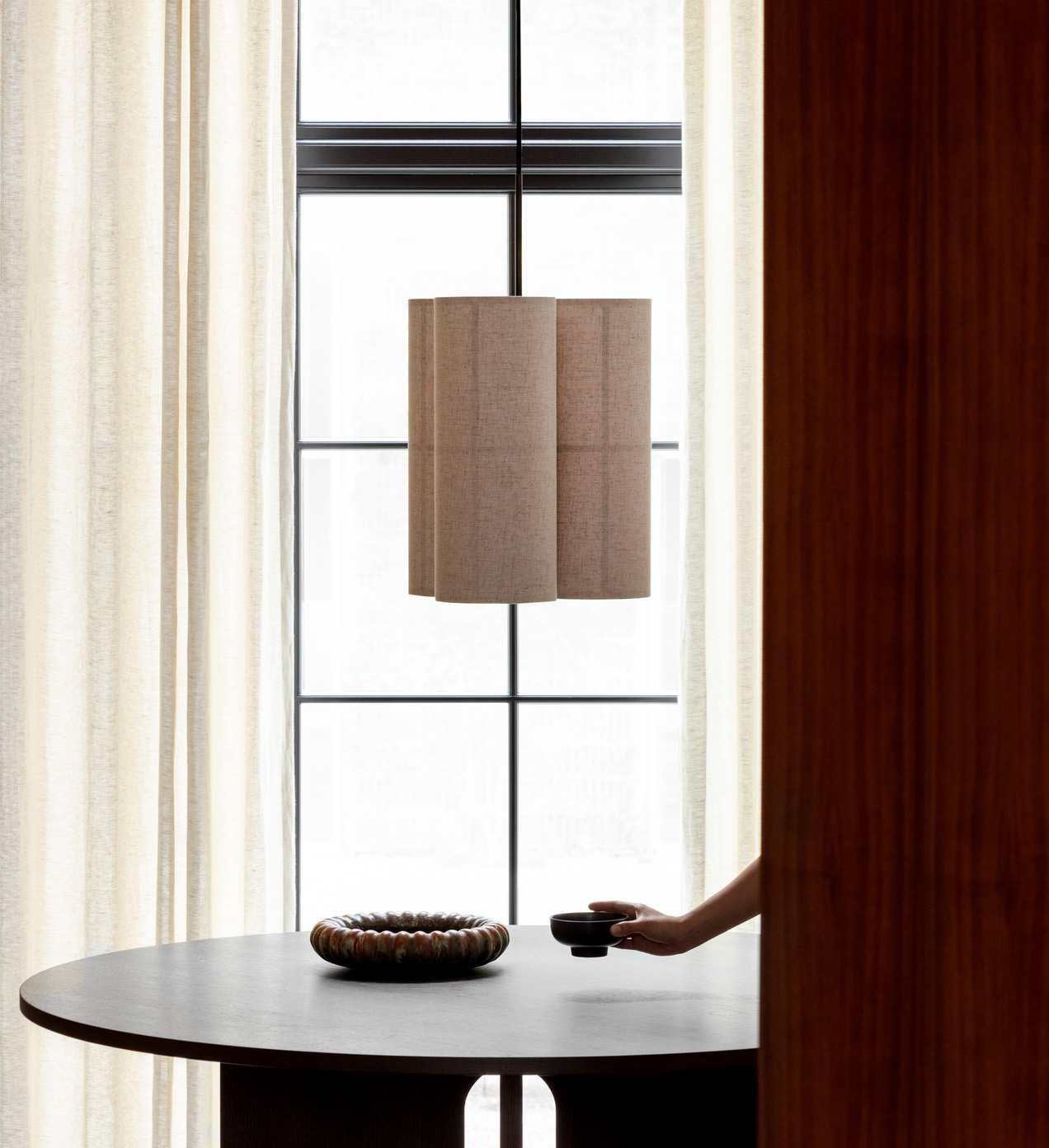 Androgyne Dining Table, Dia 150, Oak Base and Top