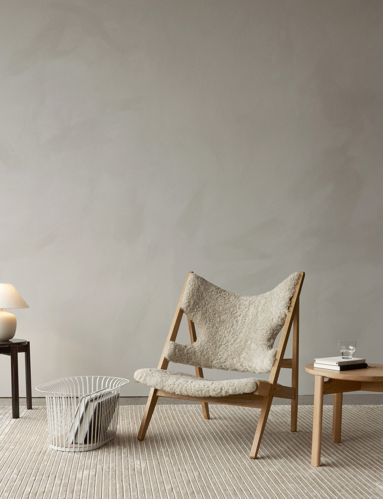 Knitting Lounge Chair, Natural Oak / Sheepskin Nature