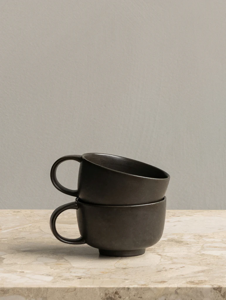 New Norm Dinnerware Cup, Dia 9, 260 ml, Dark Glazed, 2 pcs