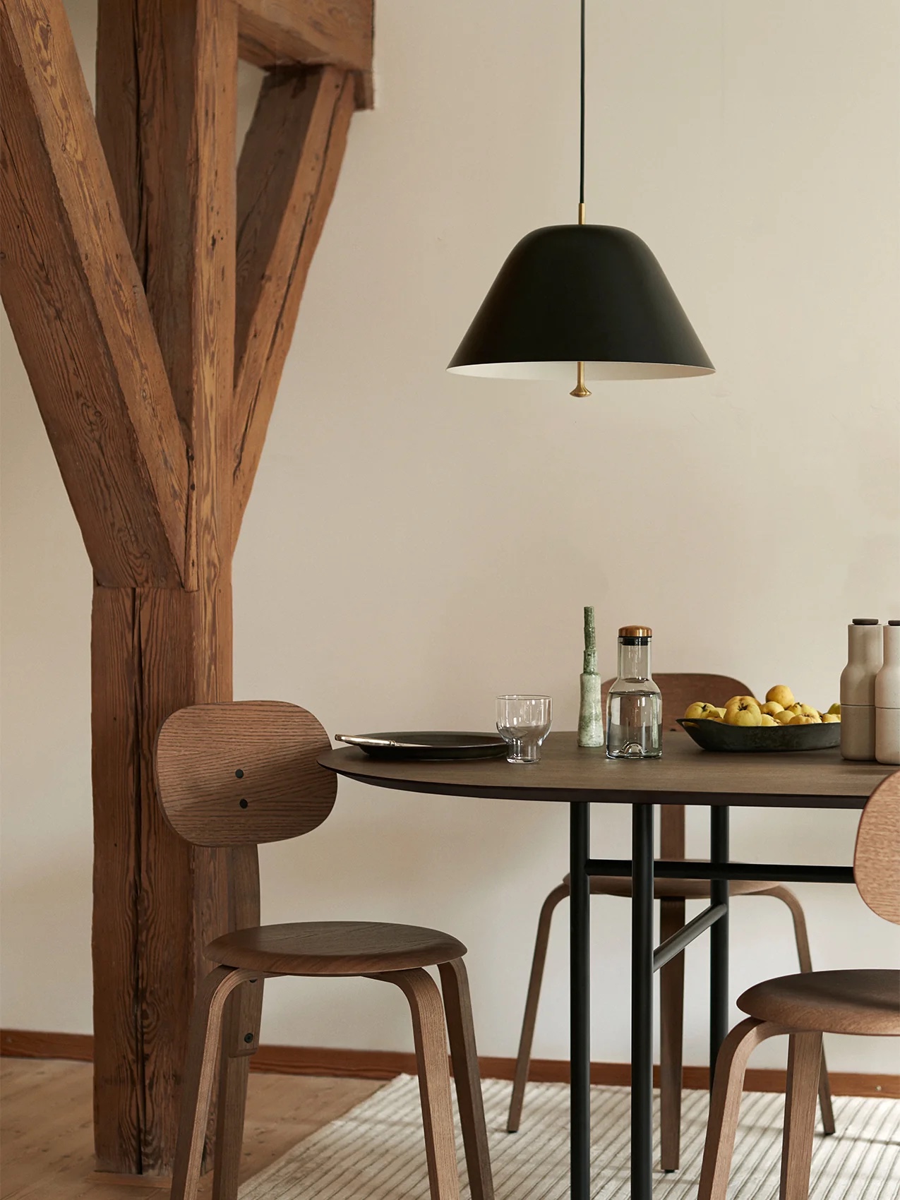 Afteroom Plywood Dining Chair, Dark Stained Oak Base / Seat / Back