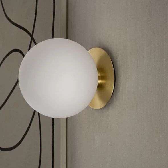 TR Bulb, Ceiling/Wall Lamp, Brushed Brass, Matt Opal Bulb