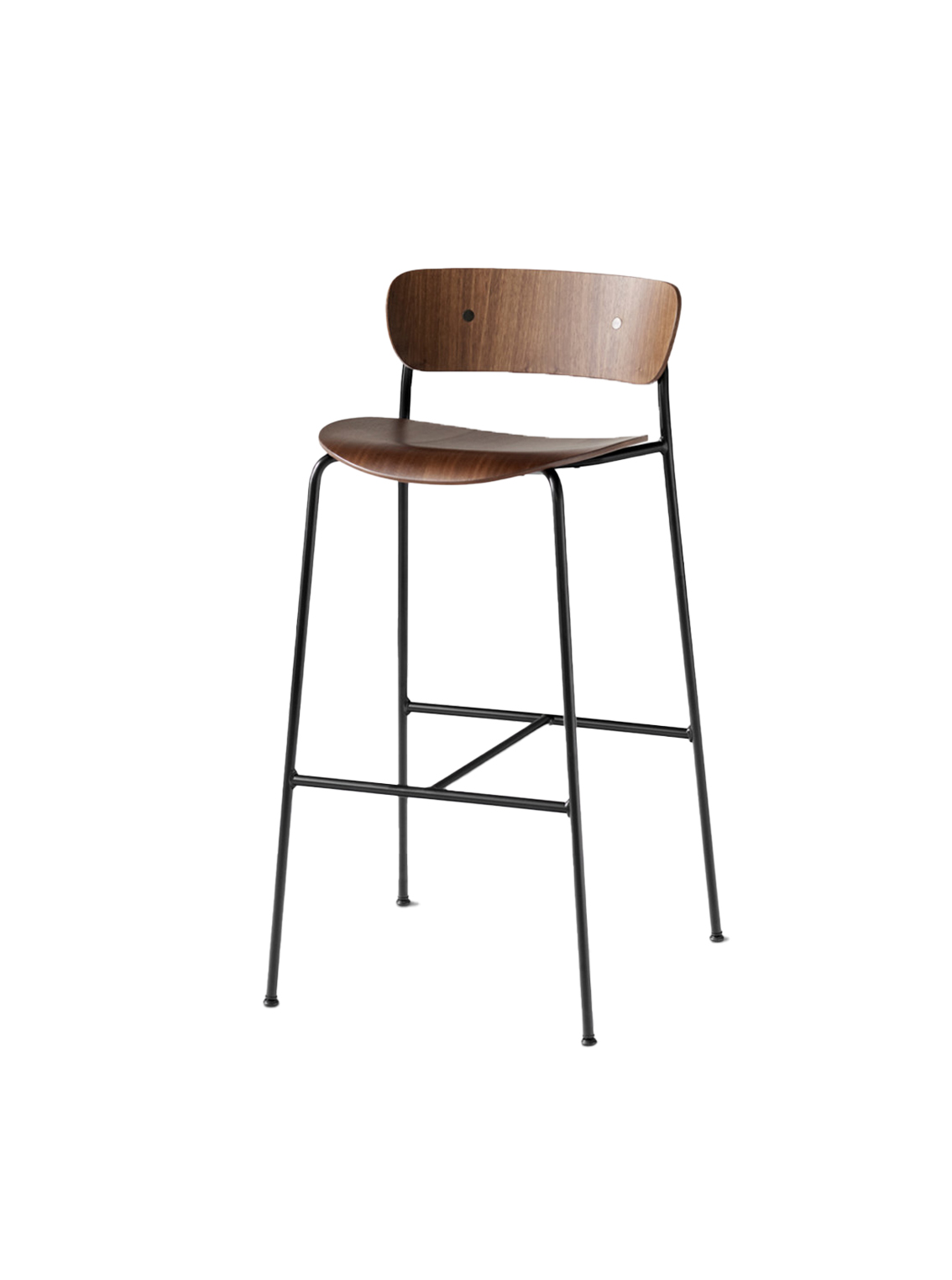 Pavilion Bar Chair AV9, Black Base / Walnut